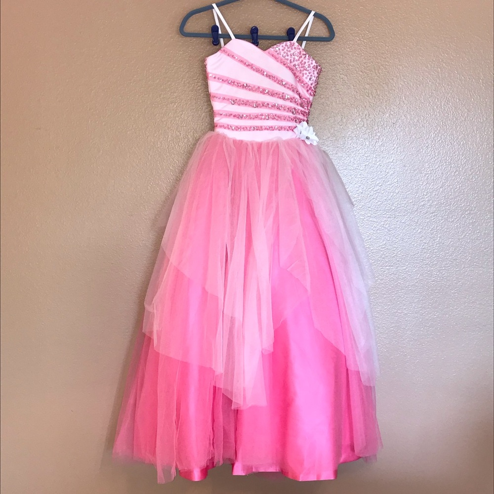 Custom Made Pageant Formal Dress Girls Pink M